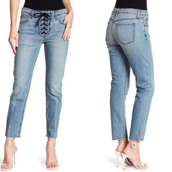 A.L.C. Yoko Lace Up Tie Front Jeans - Picture 2 of 5